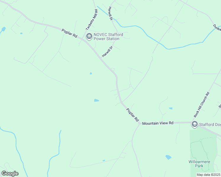 map of restaurants, bars, coffee shops, grocery stores, and more near 1883 Poplar Road in Stafford