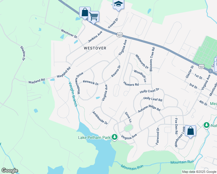 map of restaurants, bars, coffee shops, grocery stores, and more near 1093 Virginia Avenue in Culpeper