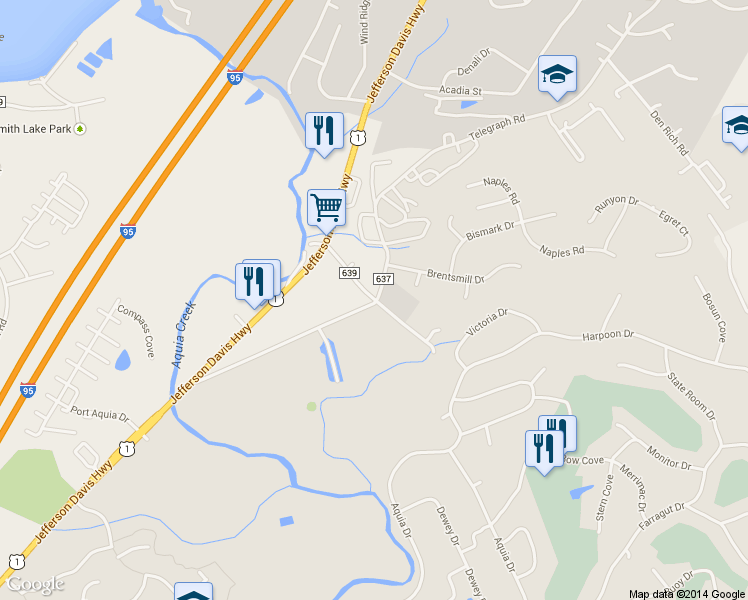 map of restaurants, bars, coffee shops, grocery stores, and more near 44 Woodstock Lane in Stafford