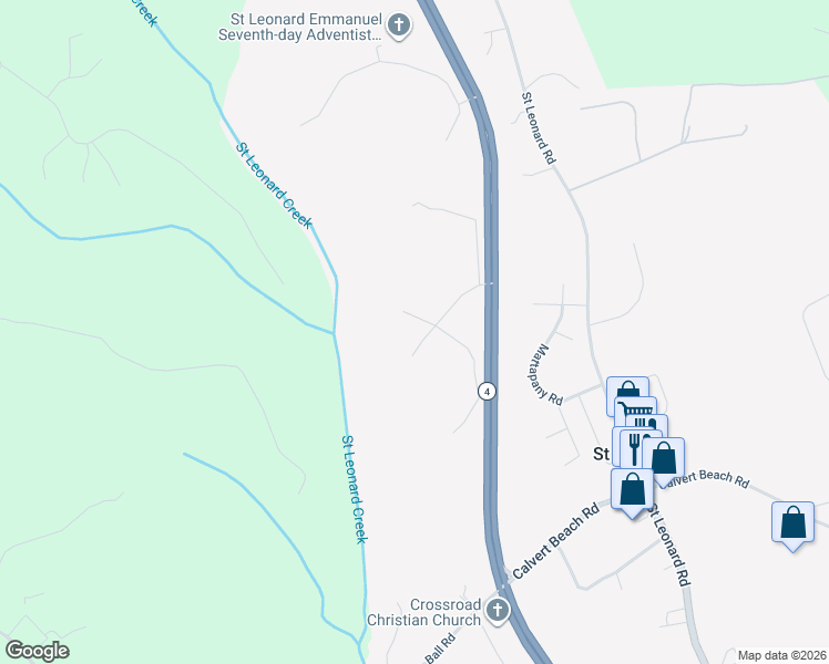 map of restaurants, bars, coffee shops, grocery stores, and more near 100 Chesley Court in Saint Leonard