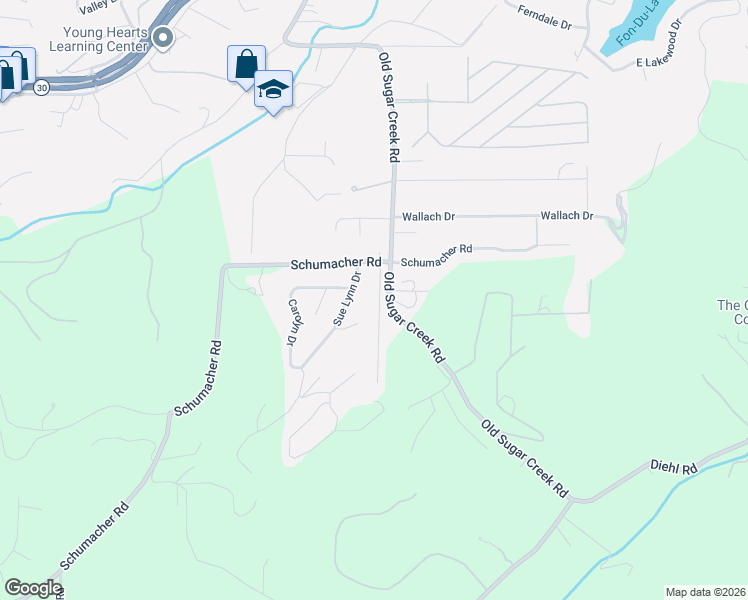 map of restaurants, bars, coffee shops, grocery stores, and more near 2325 Arkansas Drive in High Ridge