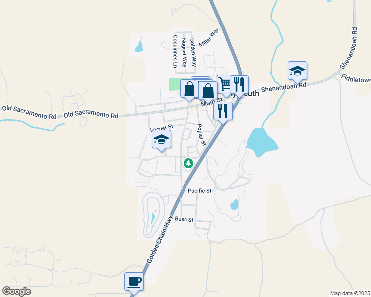 map of restaurants, bars, coffee shops, grocery stores, and more near 18483 Davis Street in Plymouth