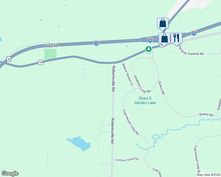 map of restaurants, bars, coffee shops, grocery stores, and more near 2151 Robertsville Road in Villa Ridge
