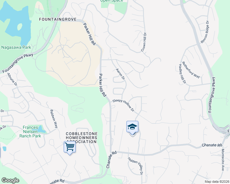 map of restaurants, bars, coffee shops, grocery stores, and more near 3533 Brookdale Drive in Santa Rosa