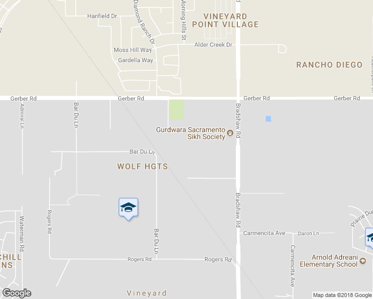 map of restaurants, bars, coffee shops, grocery stores, and more near 7718 Bradshaw Road in Sacramento