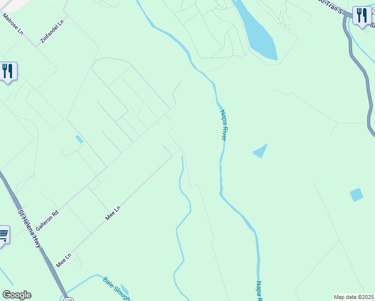 map of restaurants, bars, coffee shops, grocery stores, and more near 949 Mee Lane in St. Helena