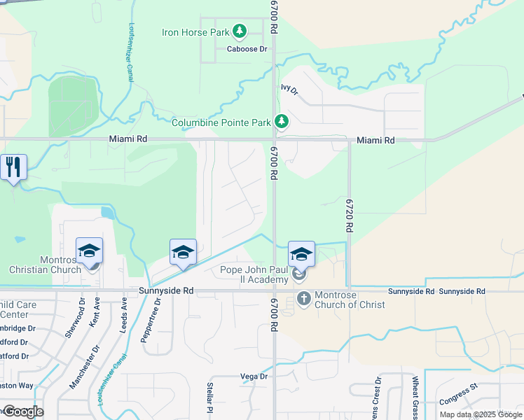 map of restaurants, bars, coffee shops, grocery stores, and more near 914 Laurel Lane in Montrose