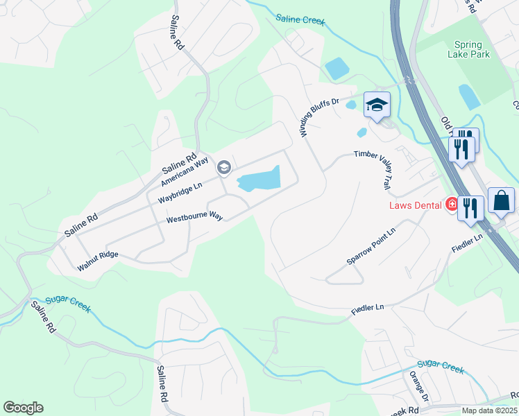 map of restaurants, bars, coffee shops, grocery stores, and more near 1896 Westbourne Way in Fenton