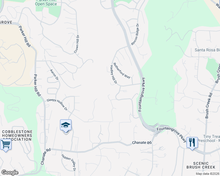 map of restaurants, bars, coffee shops, grocery stores, and more near 3569 Kendell Hill Drive in Santa Rosa