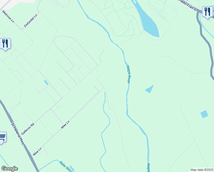 map of restaurants, bars, coffee shops, grocery stores, and more near 949 Mee Lane in St. Helena