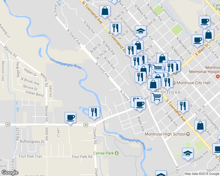 map of restaurants, bars, coffee shops, grocery stores, and more near 229 Beach Lane in Montrose