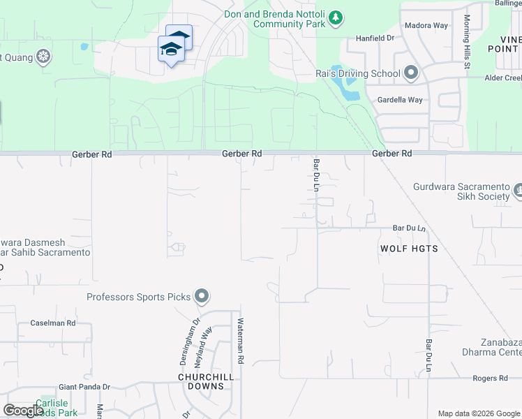 map of restaurants, bars, coffee shops, grocery stores, and more near 9320 Admiral Lane in Sacramento