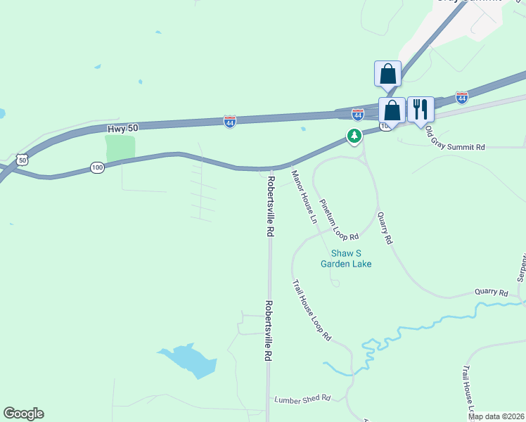 map of restaurants, bars, coffee shops, grocery stores, and more near 2129 Robertsville Road in Villa Ridge
