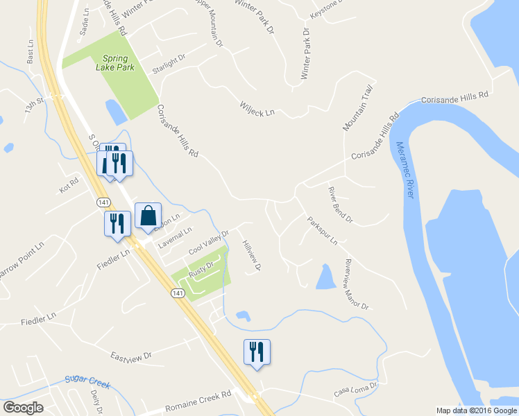 map of restaurants, bars, coffee shops, grocery stores, and more near 1 Park Lawn Drive in Fenton