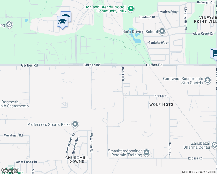 map of restaurants, bars, coffee shops, grocery stores, and more near 9320 Admiral Lane in Sacramento