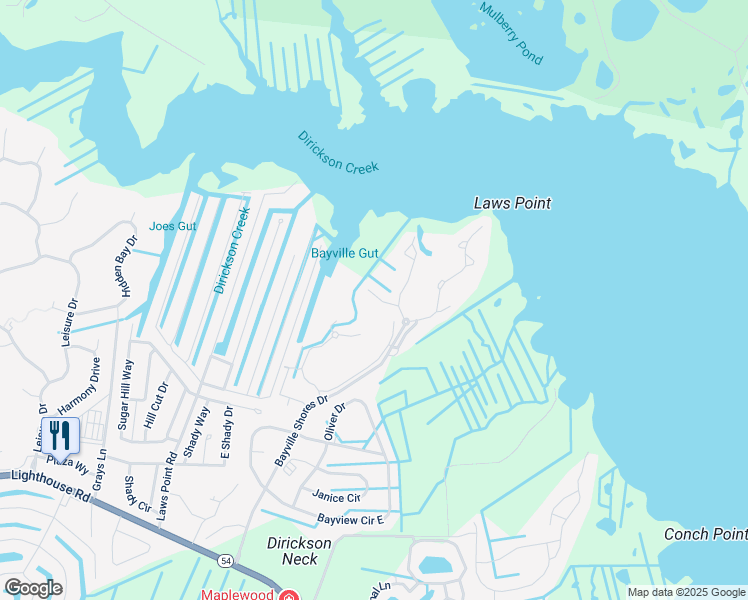 map of restaurants, bars, coffee shops, grocery stores, and more near 1269 Dockside Drive in Selbyville