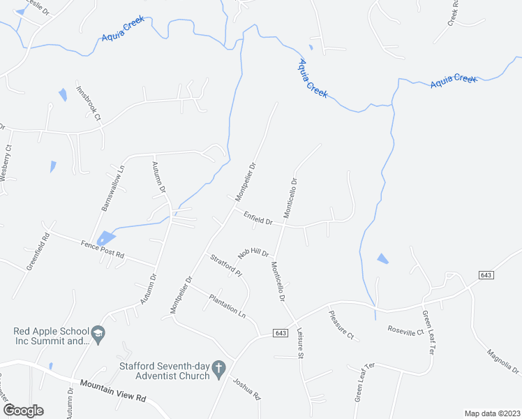 map of restaurants, bars, coffee shops, grocery stores, and more near 113 Enfield Drive in Stafford