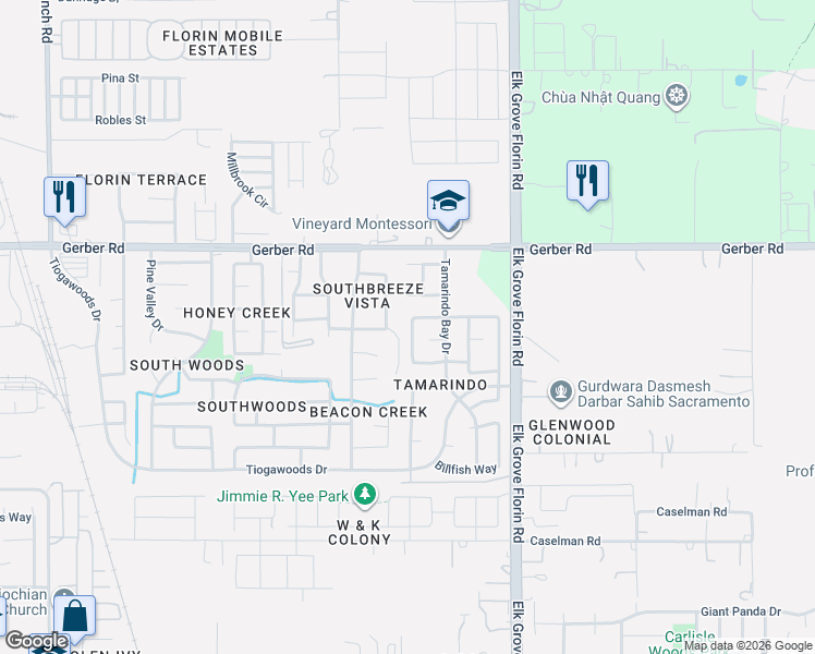 map of restaurants, bars, coffee shops, grocery stores, and more near 8885 Sailfish Bay Circle in Sacramento