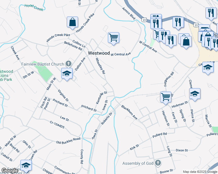map of restaurants, bars, coffee shops, grocery stores, and more near 354-388 Wheatley Rd in Westwood