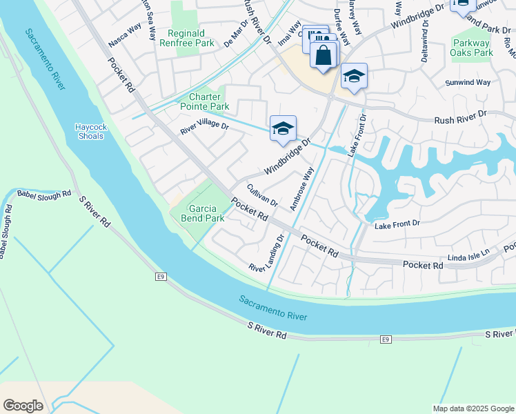 map of restaurants, bars, coffee shops, grocery stores, and more near 682 Cullivan Drive in Sacramento