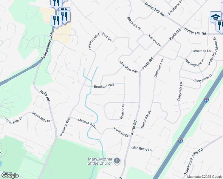 map of restaurants, bars, coffee shops, grocery stores, and more near 4744 Laketon Court in St. Louis