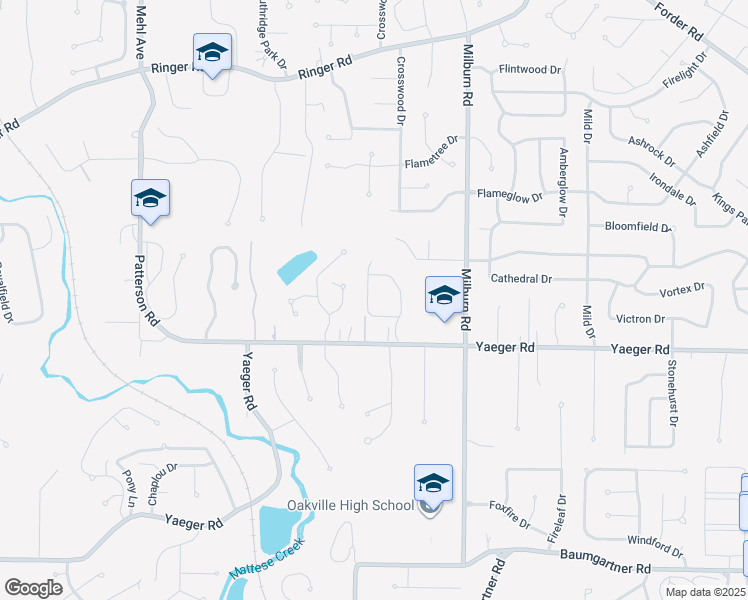 map of restaurants, bars, coffee shops, grocery stores, and more near 3048 Duckhorn Drive in St. Louis