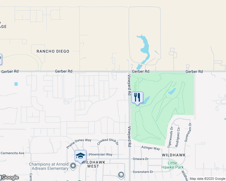map of restaurants, bars, coffee shops, grocery stores, and more near 10066 Gerber Road in Sacramento
