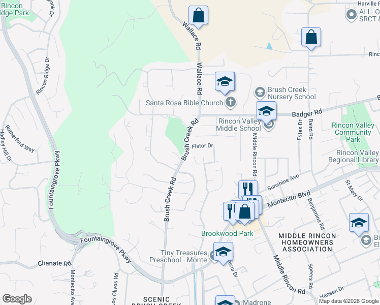 map of restaurants, bars, coffee shops, grocery stores, and more near 4306 Cox Court in Santa Rosa