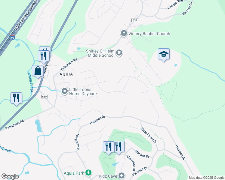 map of restaurants, bars, coffee shops, grocery stores, and more near 31 Naples Road in Stafford