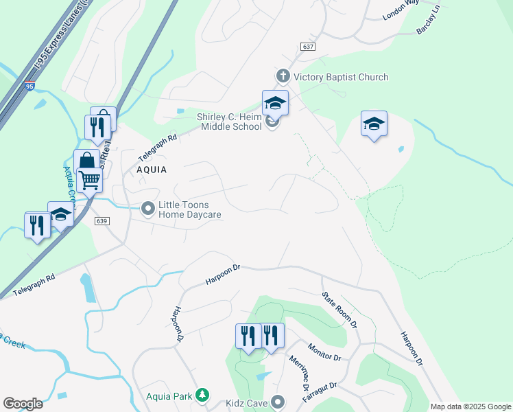 map of restaurants, bars, coffee shops, grocery stores, and more near 31 Naples Road in Stafford