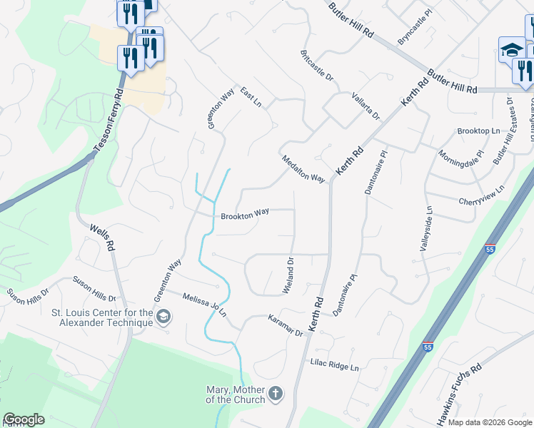 map of restaurants, bars, coffee shops, grocery stores, and more near 4744 Laketon Court in St. Louis
