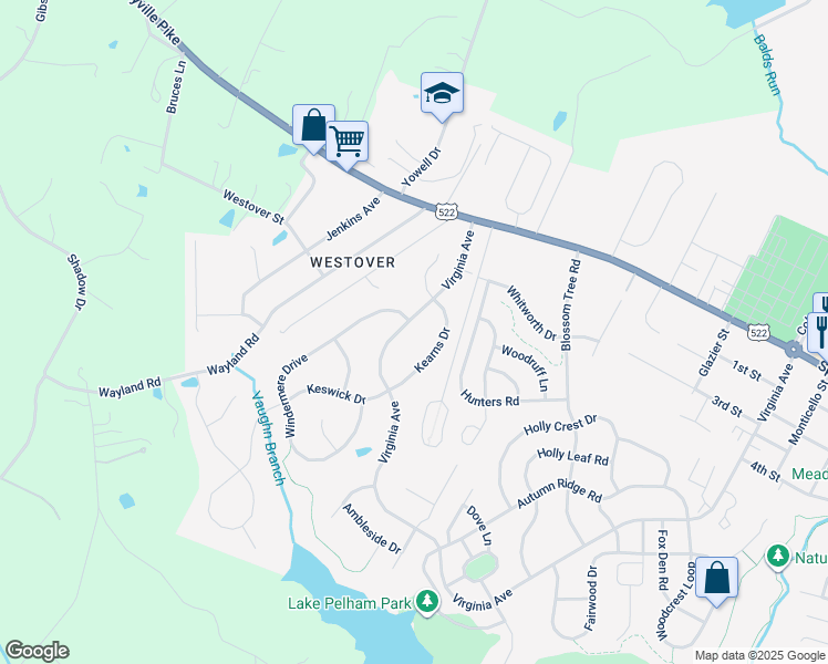 map of restaurants, bars, coffee shops, grocery stores, and more near 1137 Virginia Avenue in Culpeper