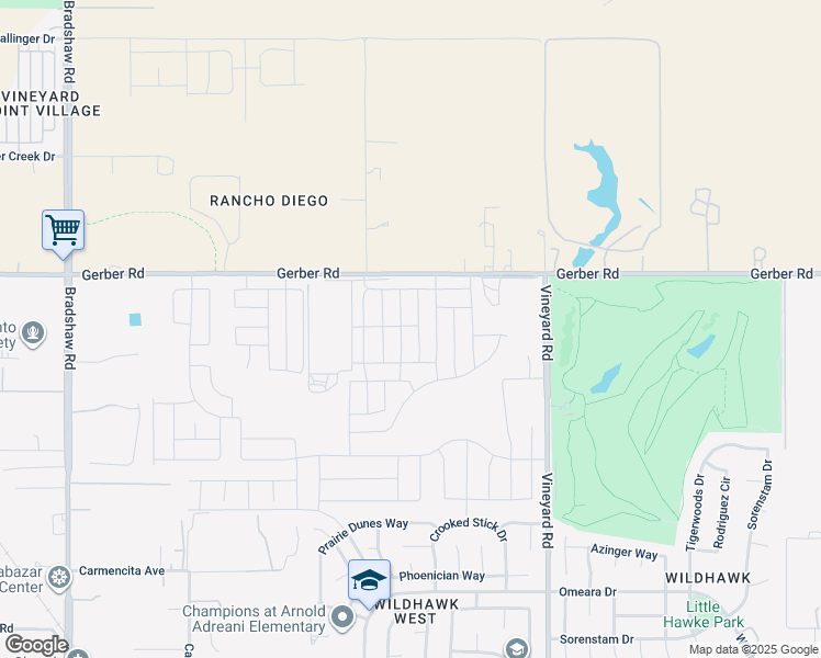map of restaurants, bars, coffee shops, grocery stores, and more near 9980 Gerber Road in Sacramento