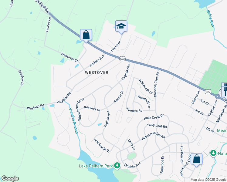 map of restaurants, bars, coffee shops, grocery stores, and more near 1137 Virginia Avenue in Culpeper