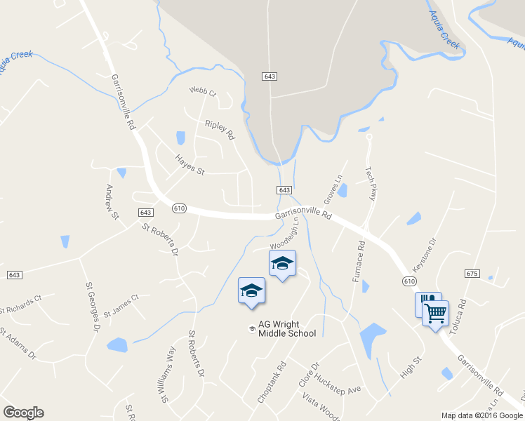 map of restaurants, bars, coffee shops, grocery stores, and more near 4 Daly Court in Stafford