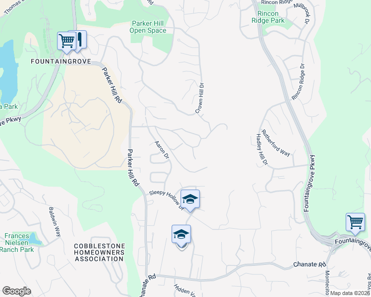 map of restaurants, bars, coffee shops, grocery stores, and more near 3820 Clear Ridge in Santa Rosa