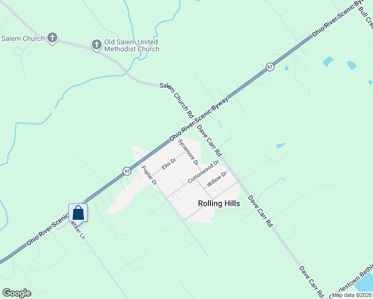 map of restaurants, bars, coffee shops, grocery stores, and more near 7209 Sycamore Drive in Charlestown