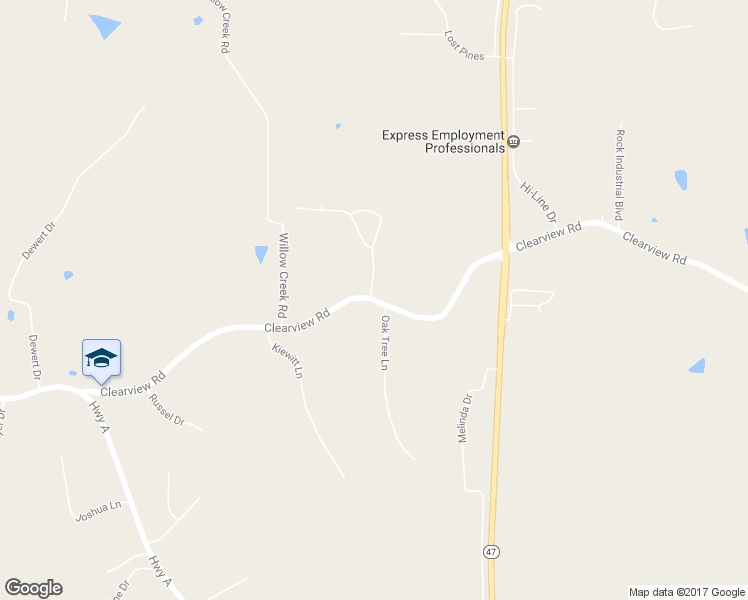 map of restaurants, bars, coffee shops, grocery stores, and more near 1552 Clearview Road in Union