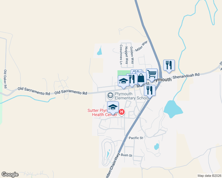 map of restaurants, bars, coffee shops, grocery stores, and more near 9182 Landrum Street in Plymouth