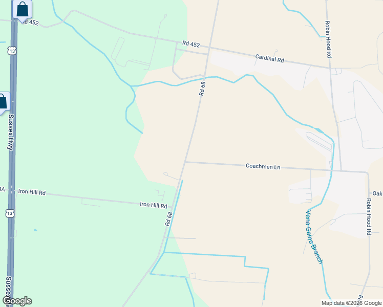 map of restaurants, bars, coffee shops, grocery stores, and more near 36497 Old Stage Road in Delmar