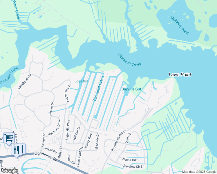 map of restaurants, bars, coffee shops, grocery stores, and more near 37059 Canvasback Road in Selbyville