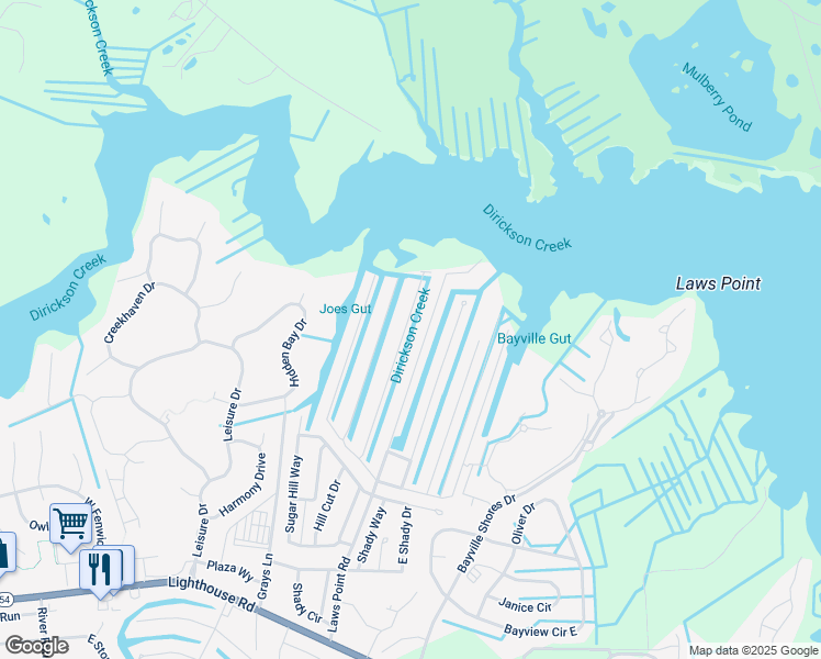map of restaurants, bars, coffee shops, grocery stores, and more near 37062 Blue Bill Drive in Selbyville