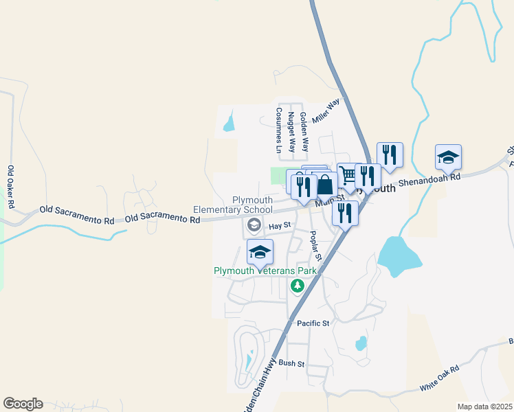 map of restaurants, bars, coffee shops, grocery stores, and more near 9182 Landrum Street in Plymouth