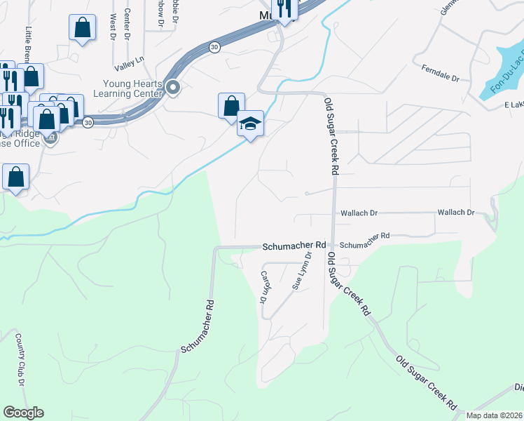 map of restaurants, bars, coffee shops, grocery stores, and more near 4218 White Oak Drive in High Ridge