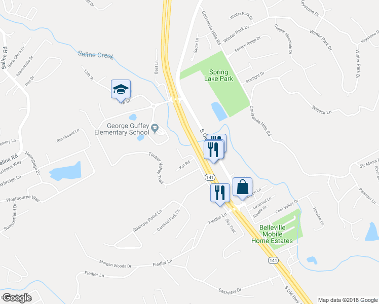 map of restaurants, bars, coffee shops, grocery stores, and more near 229 Spearmint Drive in Fenton