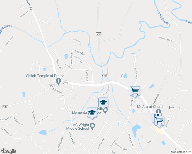 map of restaurants, bars, coffee shops, grocery stores, and more near 8 Ripley Road in Stafford