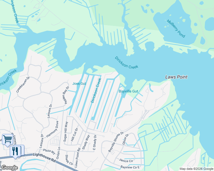 map of restaurants, bars, coffee shops, grocery stores, and more near 37059 Canvasback Road in Selbyville