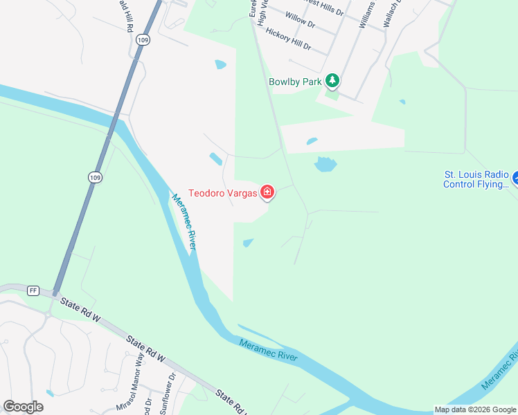 map of restaurants, bars, coffee shops, grocery stores, and more near 1075 Eureka Road in Eureka