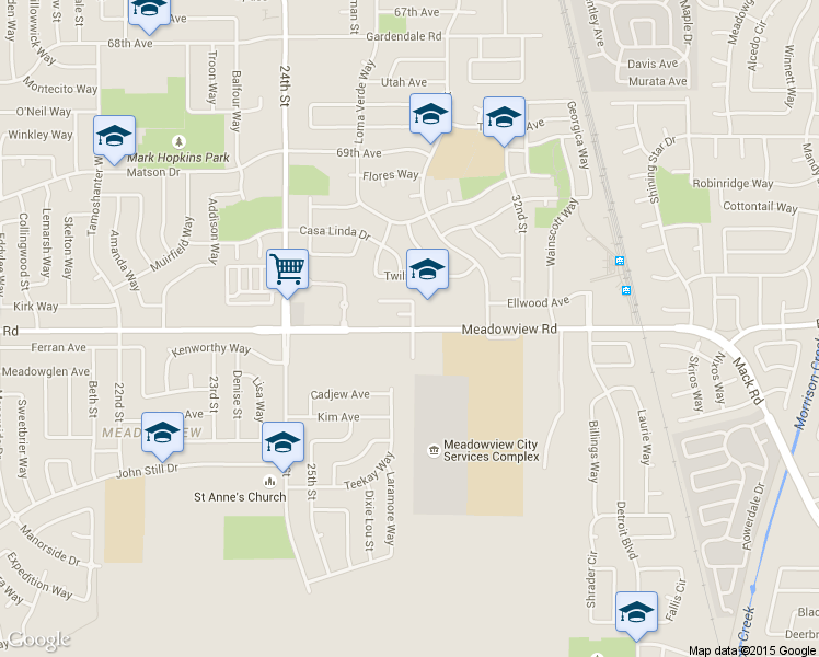 map of restaurants, bars, coffee shops, grocery stores, and more near in Sacramento