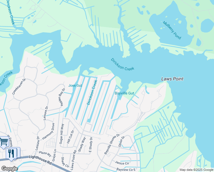 map of restaurants, bars, coffee shops, grocery stores, and more near 37081 Blue Teal Road in Selbyville
